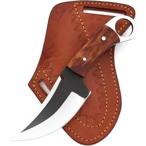 Fixed Blade Hunting Forged Tracker Knife - 8 Inches Carbon Steel Razor Sharp Blade Full Tang Bushcraft Knives with Premium Leather Belt Sheath. Used For Hunting Outdoor Camping, Hiking, Skining Knife.