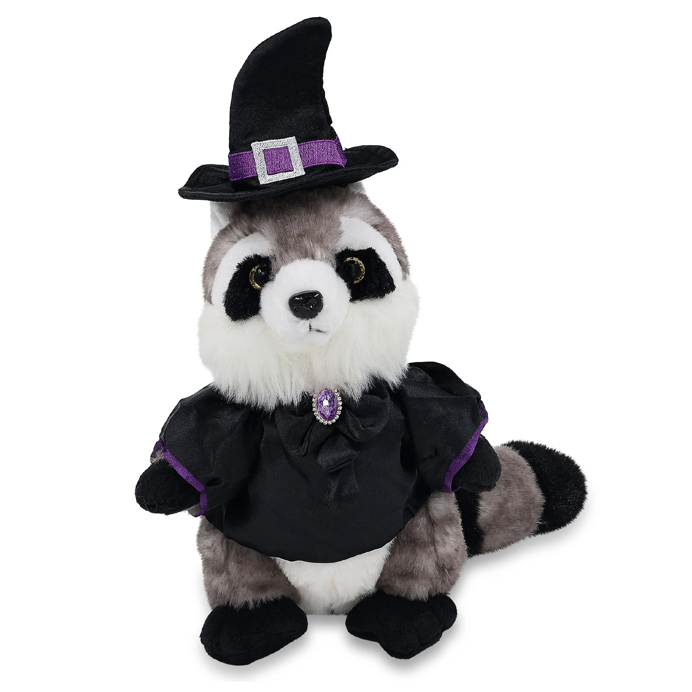 SUPER SOFT PLUSH - RACCOON WITH WITCH DRESS UP
