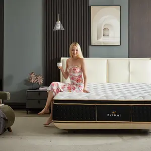 [ZYLUMI] 10/12/14 Inch Hybrid Mattress in a Box, Twin / Full / Queen / King Sizes, Cooling Gel Memory Foam & Zoned Pocket Springs, Medium Firm Support, Pressure Relief, CertiPUR-US & OEKO-TEX Certified