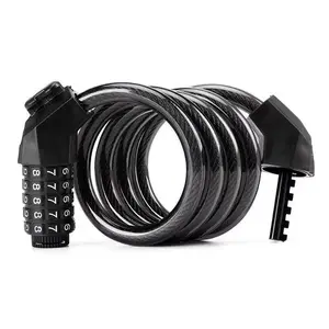 5-Digit Combination Bike Lock - Heavy Duty Anti-Theft Cable Lock with Mounting Bracket 49121