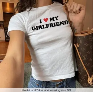 I Love My Girlfriend Baby tee, I Heart My Girlfriend Shirt, Valentine's Day Tee Shirt, Valentine Gift, Boyfriend Shirt For Him, Her