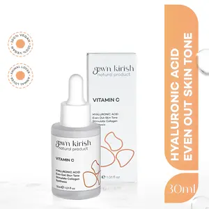 Gew'n Kirish Vitamin C Serum - Brightening & Antioxidant Boost with 3-O-Ethyl Ascorbic Acid, Panthenol & Sodium Hyaluronate for Radiant Skin 30ml