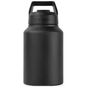 HydroJug Sport 64oz - Modern Water Bottle with Handle, Removable Straw, & Rubber Base - Leak Resistant, Reusable, Insulated Stainless Steel Water Bottle