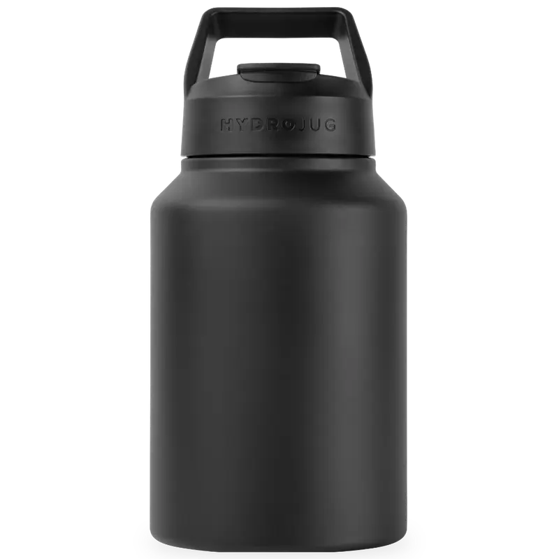 HydroJug Sport 64oz - Modern Water Bottle with Handle, Removable Straw, & Rubber Base - Leak Resistant, Reusable, Insulated Stainless Steel Water Bottle