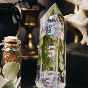 555 Angel Number Resin Flower Crystal