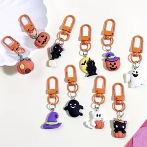 1Pc cute cartoon Halloween pumpkin keychain, backpack pendant, mobile phone pendant, perfect gift for family and friends