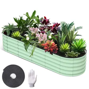 8x2x1.5 ft Raised Garden Bed,Galvanized Raised Bed,Open-Ended Base Galvanized Planter,Planter Raised Boxes,Metal Garden Box for Vegetables,Flowers
