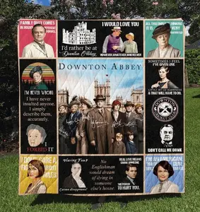 Downton Abbey Fleece Sherpa Blanket, Gift For Fans, Velveteen Plush Blanket, Birthday Gift Ideas, Halloween Christmas Gift, Home Bedroom Decor