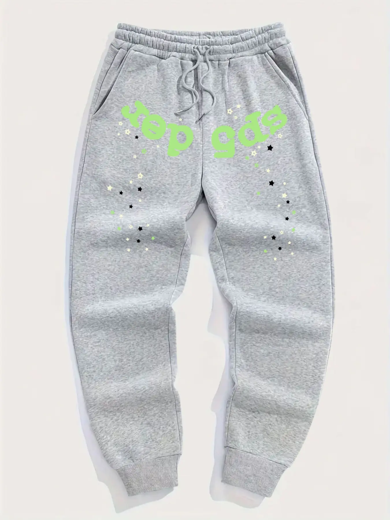 Men's Drawstring Waist Elastic Joggers Pants, Casual Fitted Thick Fabric, Geometric Pattern, Perfect for Fall & Winter Activities, Sweatpants