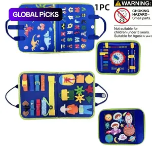 Busy Board Montessori Toy, 1 Count Preschool Activity Board for Learning Fine Motor Skills, Educational Toy for Boys and Girls #GLOBAL PICKS