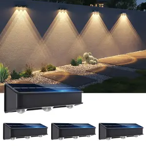 MATULSA 4 Packs Solar Fence Lights, Waterproof Solar Wall Lights with 3 Modes for Deck, Step, Stairs, Balcony, Yard, Patio