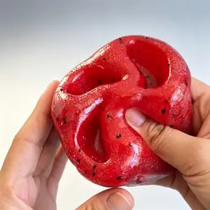 Watermelon Slush Squishy Toy - Crunchy Sound Squeeze Stress Ball, Slow Rebound ASMR Decompression Toy for All Ages anxiety