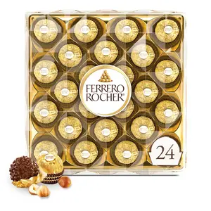 Ferrero Rocher, Premium Milk Chocolate Hazelnut, Individually Wrapped Chocolate Gift Box, 24 Count, 10.6 oz