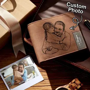 Men's Picture Wallet Custom Photo Wallet Unique Gifts for Men Gifts for Father's Day