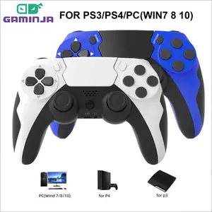 GAMINJA Five-Color Game Controller With Dual Motor Vibration, Six-Axis Gyroscope, Ergonomic Buttons, Speaker, for PS4/PS4 Slim/PS4 Pro/PS3/PC Multi-Platform Gift, Esports Controller, Premium Gaming Controllers