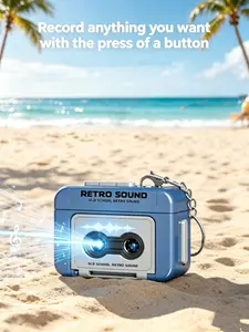 Father's Day Vintage Voice Recorder Keychain, Cute Tape Player Design, Record Your Deep Words, Romantic Sentimental Gift，Perfect gift For Mom ,Birthday Gift