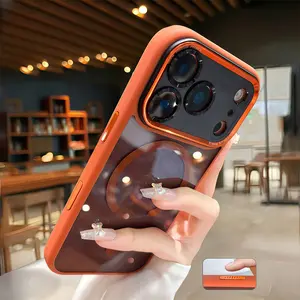 【 iPhone17 case 】Orange skin sense magnetic Phone case iphone17 Pro Max 16 15 Air for iPhone case silicone soft shell TPU shockproof