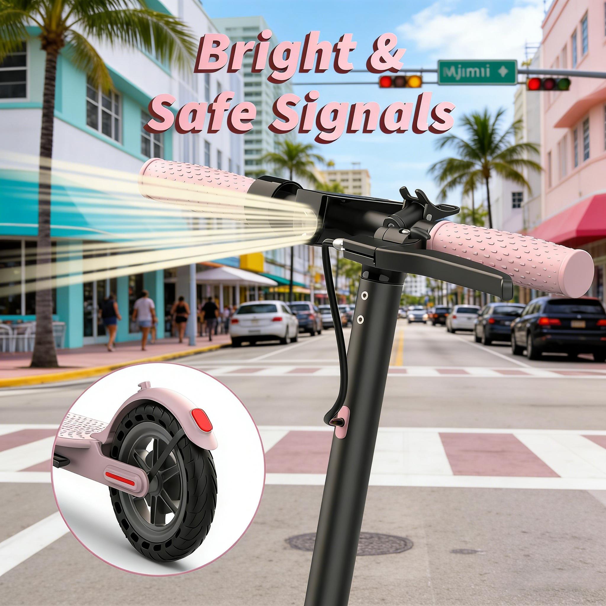 Electric Scooter,8.5" Tires,350W Motor,Up to 19MPH Max Speed,Portable Electric Scooter with Light, Suitable for Female Girls,Halloween Gifts
