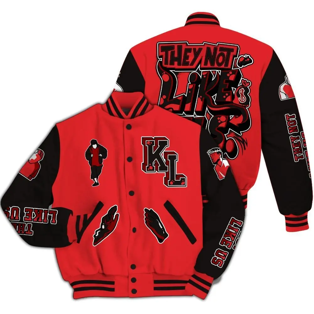 Chile Red 9s Varsity Jacket - Dislike Us Graphic All Over Print Letterman Jackets, gift for men, gift for woman