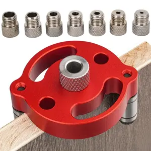Aluminum Alloy Woodworking Center Hole Locator Set, Precision Drill Guide, Durable Lightweight Tool, Suitable for DIY and Professional Use