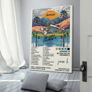 Junior H Mi Vida En Un Cigarro Canvas Poster Painter Living in Art Deco Strong Wall Design Painting Hallway Bedroom Living Room Decorated Poster