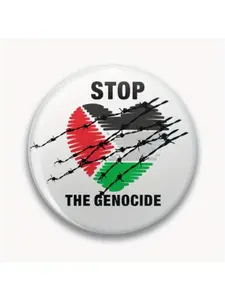 1Pc DIY Craft Buckle - 44mm (1.73 ") Stop the genocide in Gaza Pin for bags, jackets and gifts, holiday gifts, party gifts