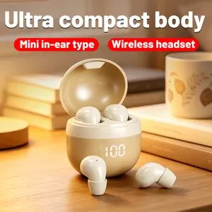 Creative Mini Invisible Wireless Bluetooth Earbuds, Tumbler Shape Comfortable Wearing, Bluetooth 5.3 HIFI Stereo Sound, Long Battery Life, Hidden Design for Discreet Office Use