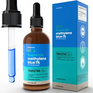 Supreme Methylene Blue 1% Drops - Pharmaceutical Grade Supplement for Cellular Energy Mental Clarity & Wellness - 2 fl oz USP Grade 10mg/ml Liquid