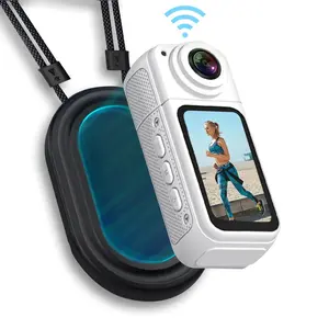 Portable Action Camera, 2.7K 180° Rotating Lens WiFi Hotspot Transmission Action Camera with Magnetic Lanyard, Sports Pet Shooting Device