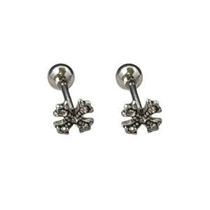 Screw Back 5mm Small Cross Stud Earrings for Men Women Streetwear Hip Hop Punk Unisex Earrings