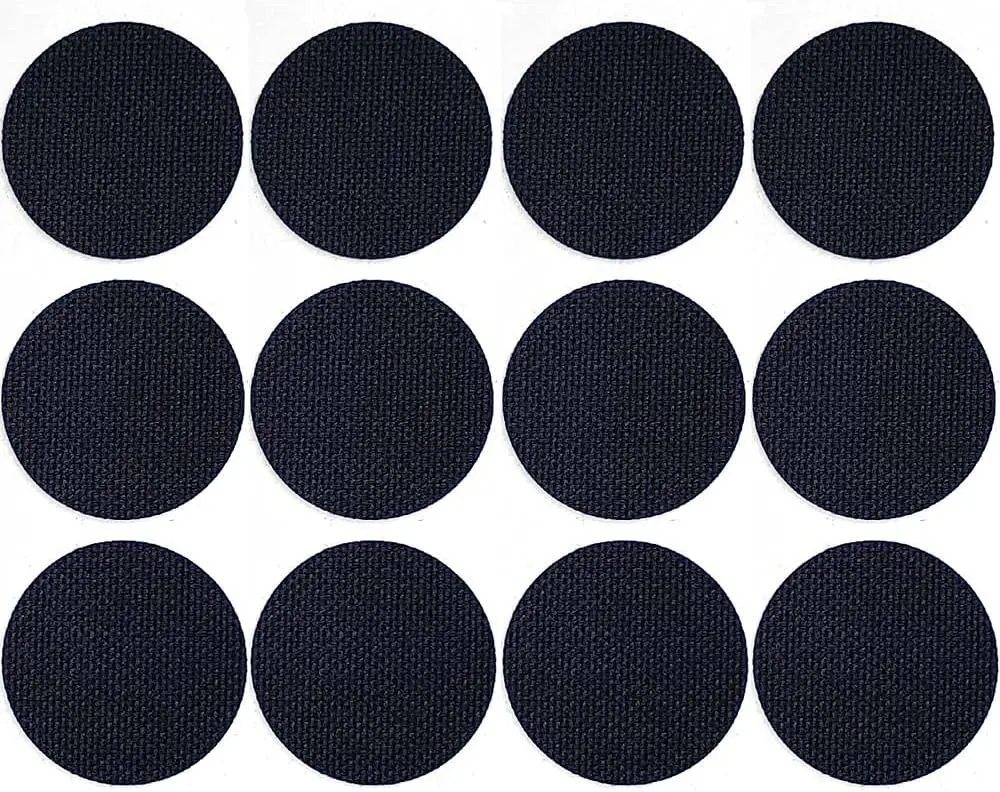 Circle Shape Shoe Hole Prevention Repair Patches/Inserts for 12 Holes (Black)