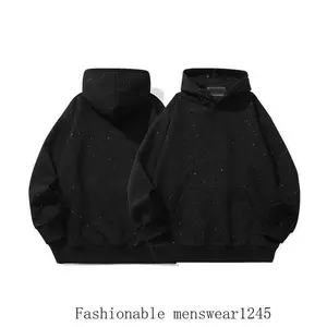 2023AutumnWinterNewHoodedTrendyBrandHigh-endBlackCoupleLightLuxuryHoodieCasualFashionClassicVersatileWomen'sSweatshirtTopClothesSuitsWomenswearGamisLongSleeve