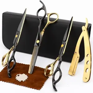 Professional Hairdressing Set, 7 Counts/set Barber Hair Clipper Kit, Manual Razor, Eyebrow Scraper, Heatless Styling Tools for Home Salon