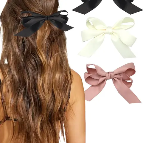 Women's Elegant Bowknot Design Hair Clips, Cute Trendy Tiered Layered Design Hair Clips, Fashionable Hair Accessories for Women & Girls for Hairstyle Decoration Super Cute Clips, Pretty Bow, Bows for Hair