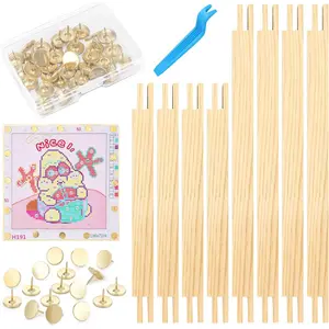 8 PCS Needlepoint Stretcher Bars 2 Sizes Wooden Canvas Art Supplies with 40 Thumb Tacks for Needlepoint Embroidery Stitch Frame Set Bundle for Crafts