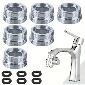 6pcs Leak-Proof Faucet Adapter Kit - M24-M22 Conversion with Premium Rubber Seals for Kitchen, Bathroom & Water Filters - Durable Alloy, Easy Install