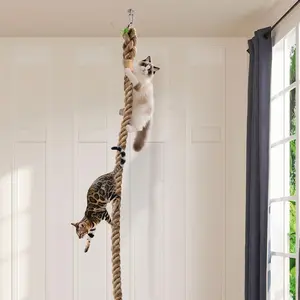 Cat Climbing Rope with Hook for Ceiling & Wall Mounted (MOQ 10 Sets)
