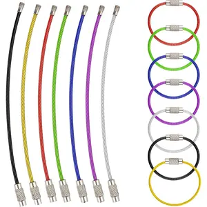 Loop 14 count 6.3/4.3In Stainless Steel Wire Rings for Hanging Luggage Tag Keyrings ID Keepers Colors/Black/Sliver