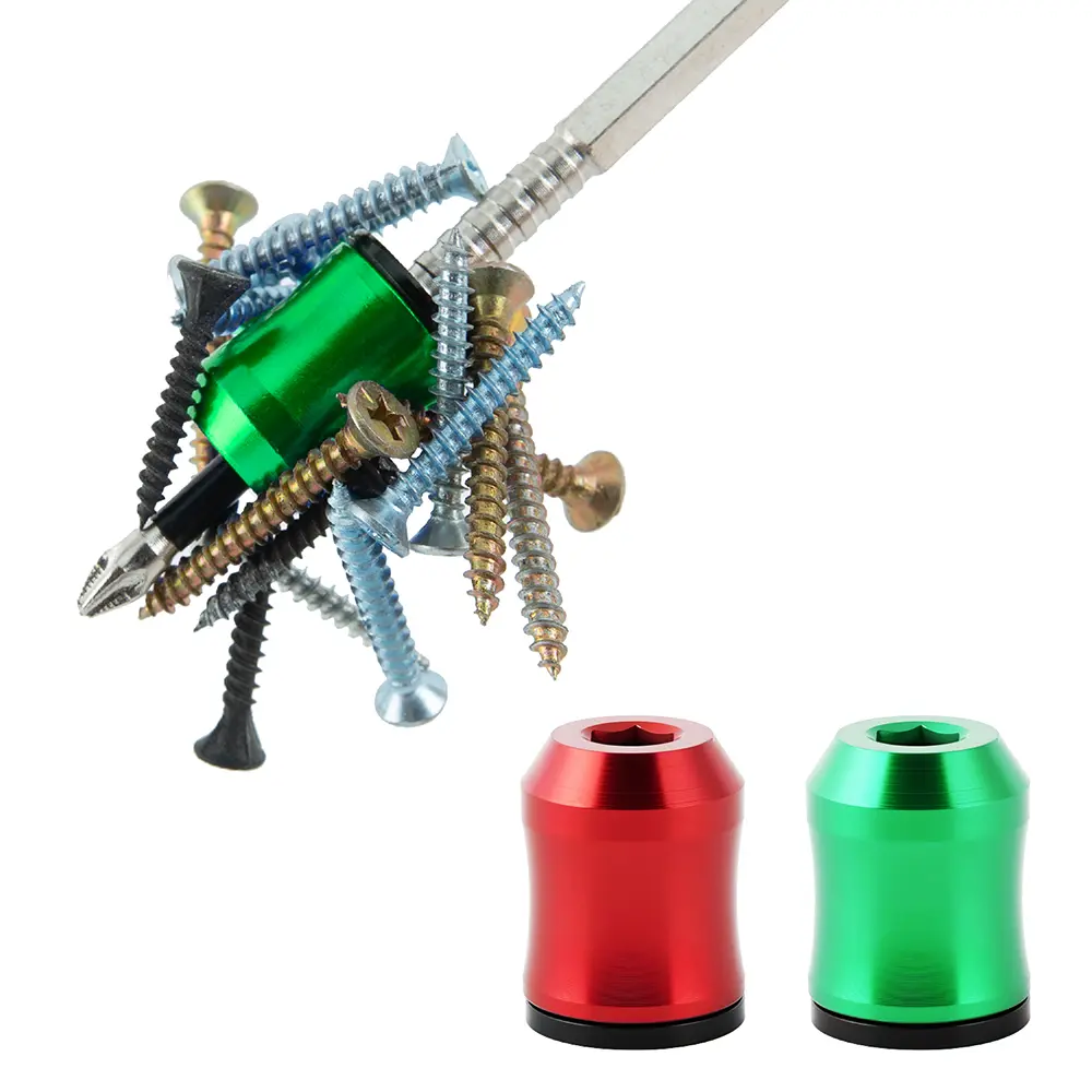 2PCS Strong Magnetic Screw Rings - Screwdriver Components, Magnetic Bit Holder Screwdriver Accessories, Hex Shank 1/4in(6.35mm) Fit, Strong Magnets Keep Screws Steady, for DIY Build & Home Improvement