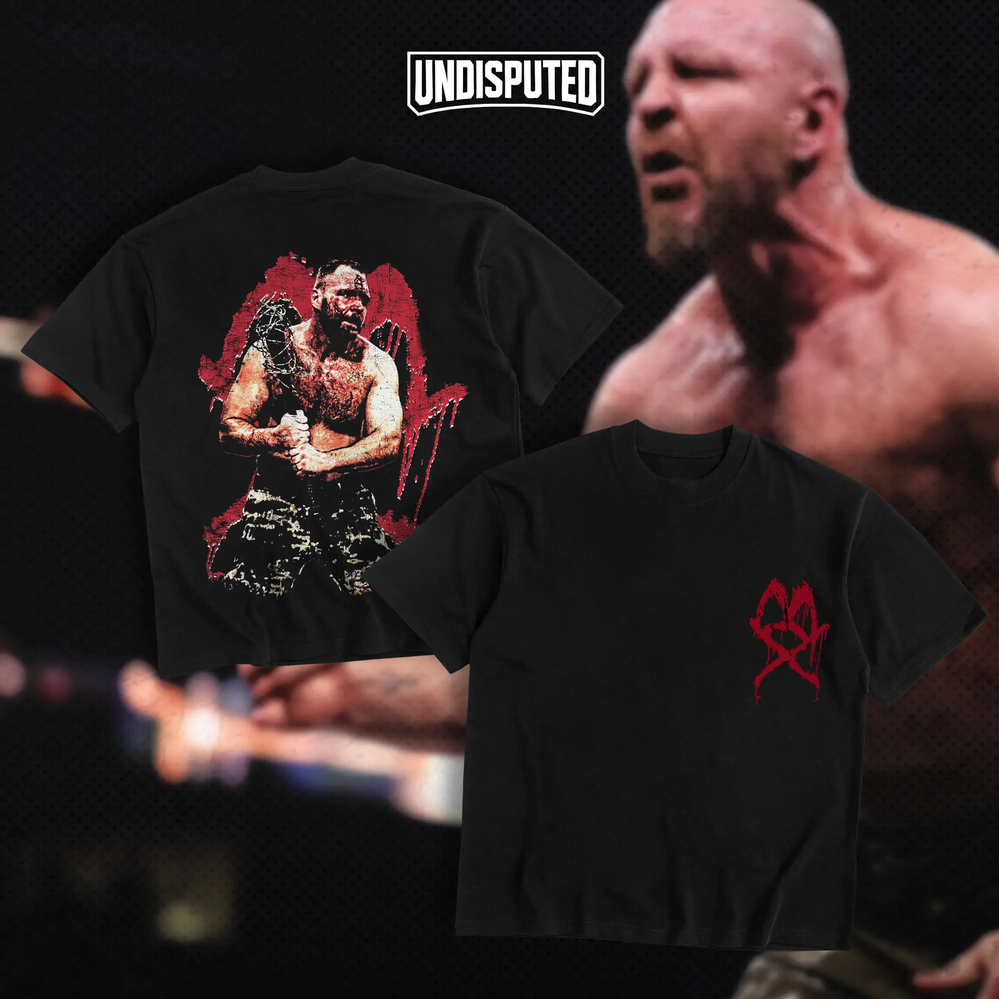 UNDISPUTED Jon Moxley AEW Heavy Cotton Shirt Dean Ambrose WWE Tshirt Wrestling Fan Apparel Menswear Direct-to-garment Breathable Printing