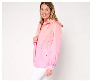 Isaac Mizrahi Live! Clubhouse Zip-Up Ombre Anorak Jacket
