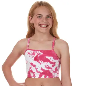Criss Cross Crop Top - Pink Tie-Dye