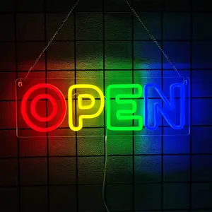 OPEN Neon Sign, LED Colorful Business Open Sign, USB Powered Shop Wall Decor for  Walls Window Bar Shop Hotel, Coffee Salons, etc