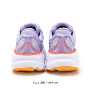 Lavender Purple Mesh Running Shoes White Chunky Cushion Sole Orange Pink Accent Unisex Walking Sneakers