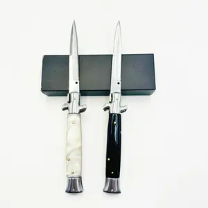 Portable Folding EDC Pocket Knife with Nylon Sheath | 9-Inch Stainless Steel Camping Knife, Non-Slip Pearl Handle | For Camping, Hiking, Fishing & Holiday Gifting Multifunctional Outdoor