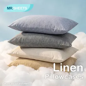 NTBAY 100% French Flax Linen Pillowcases (Set of 2), Premium Soft Airy Bedding, Luxury Cooling Linen Covers, Secure Envelope Closure