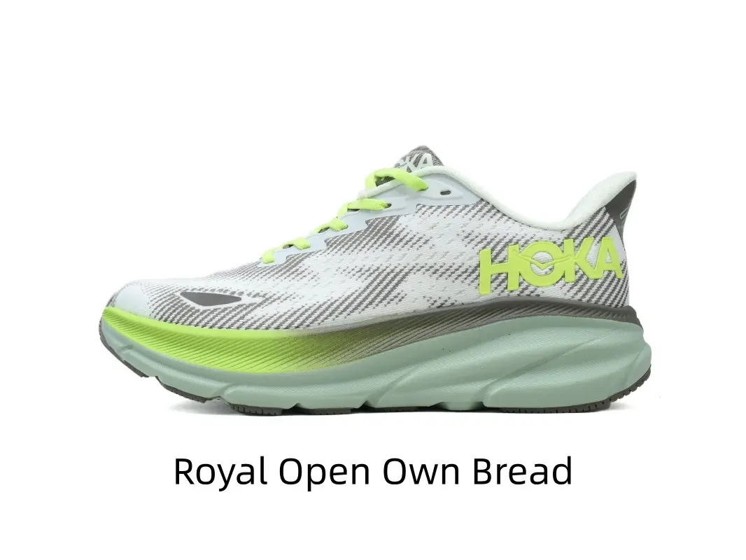 Perforated sweat-wicking printed mesh upper running shoes with thick shock-absorbing curved rocker foam midsole, effectively relieves knee and ankle fatigue from long standing and extended exercise