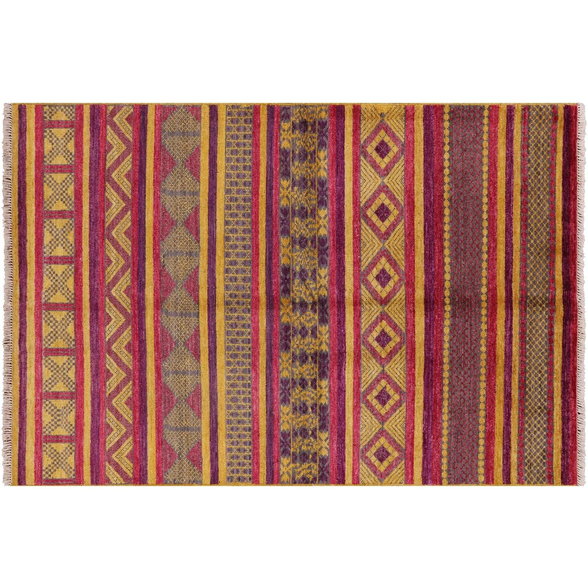 Hand-Knotted Moroccan Wool Rug 6' 0" X 9' 0" - P6428