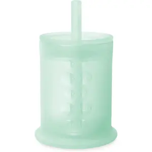 Silicone Training Cup with Straw Lid |   Babies Water Drinking Cup |   6+ Mo Infant To 12-18 Months Toddler |   Sippy Cup For Kids & Smoothie Cup |   Baby Led Weaning (Mint, 5 oz)