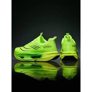 Unisex Fashion Gradient Breathable Carbon Board Support Sporty Running Shoes, Textile Upper, Quick Sweat Wicking, Good Shock Absorption